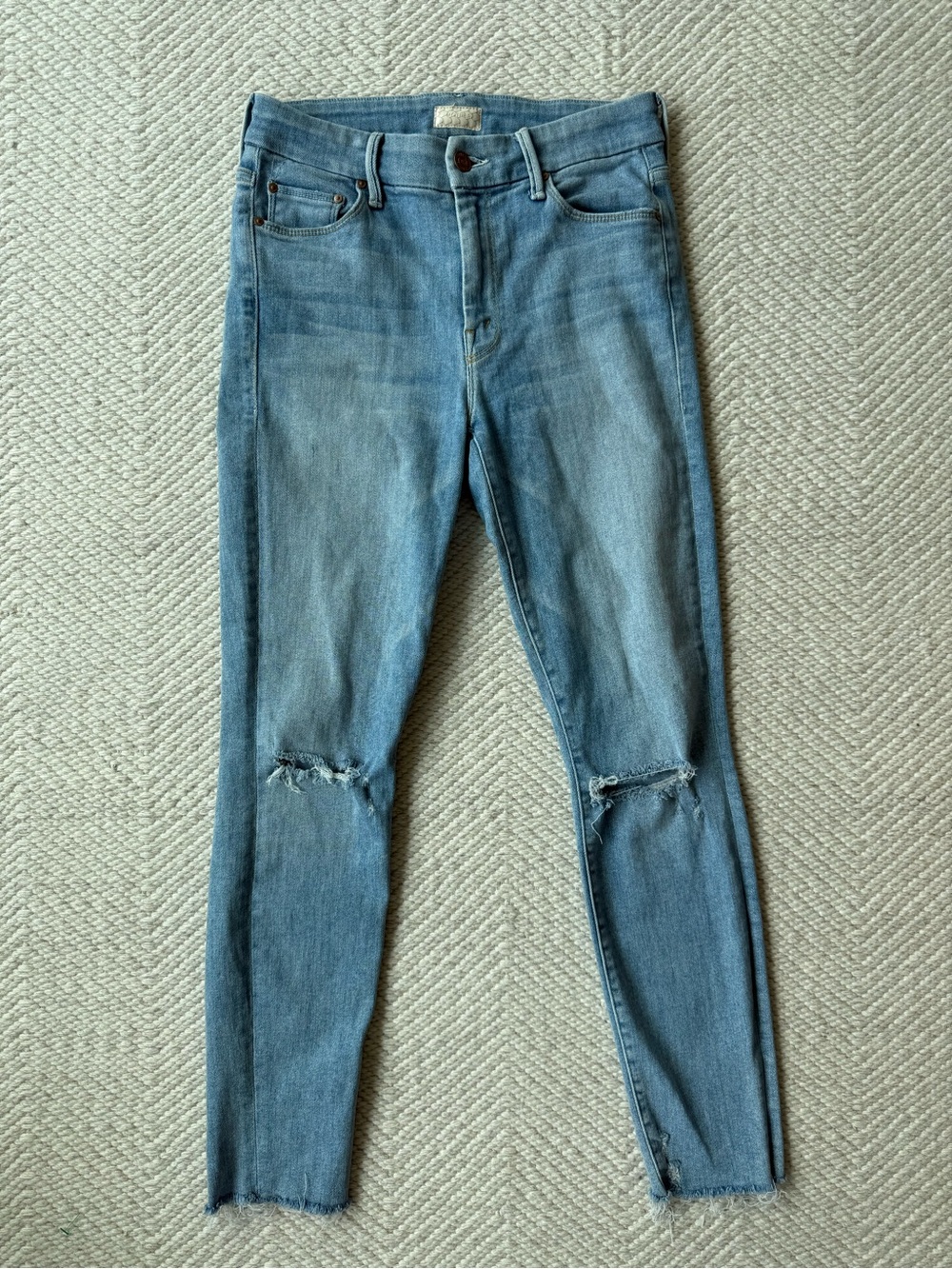Mother The Looker Ankle Fray Jeans in Across the Map sz 26